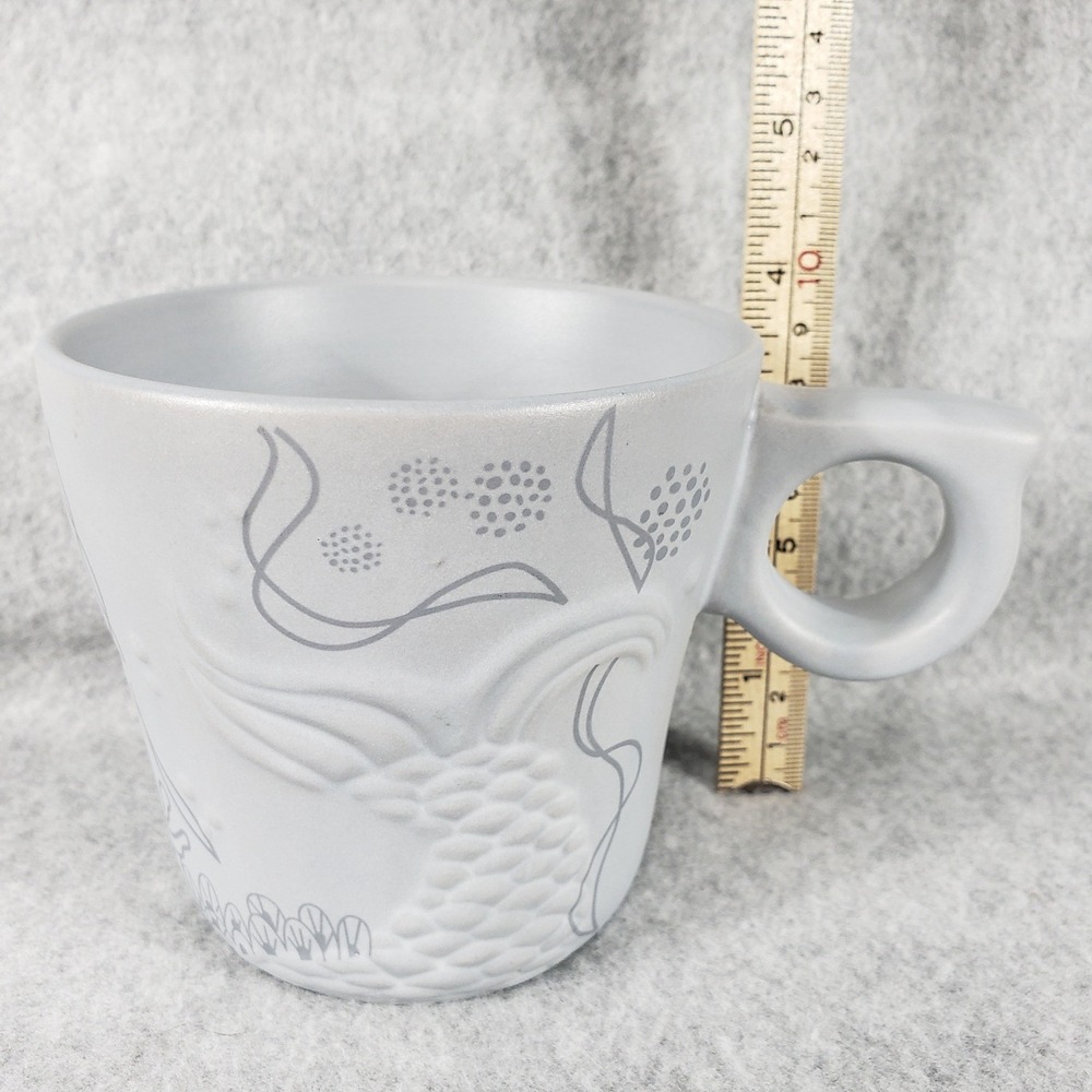 Starbucks Dragon Phoenix Raised Embossed Gray 12oz Coffee Mug 2016 Mythology‎